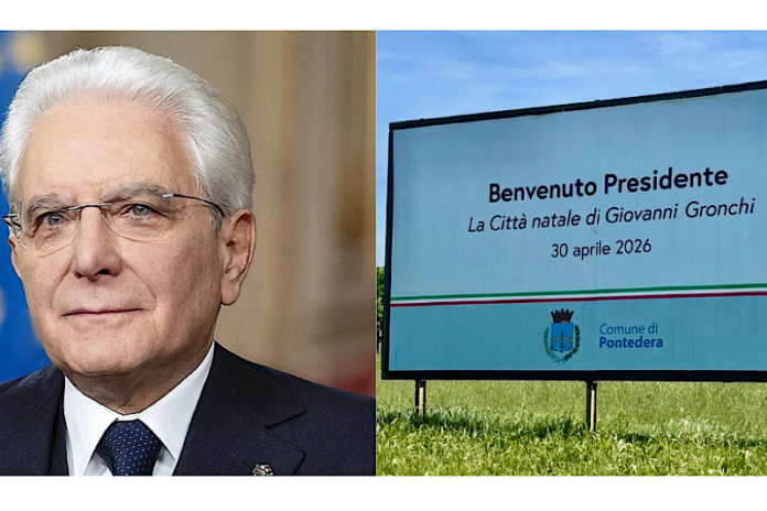 Manifesti per Sergio Mattarella a Pontedera